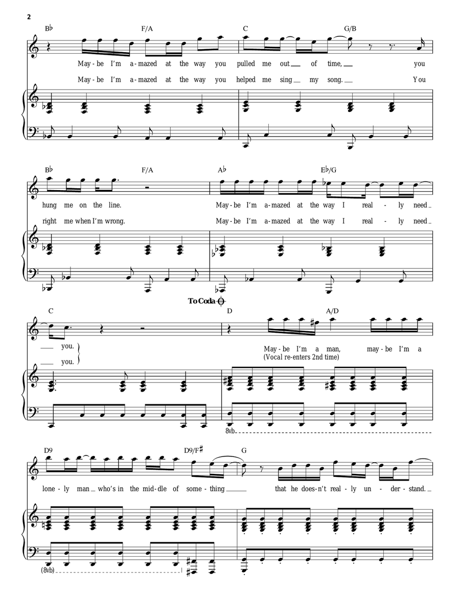 Maybe I'm Amazed Maybe I'm Amazed Piano scores gallery preview page 2