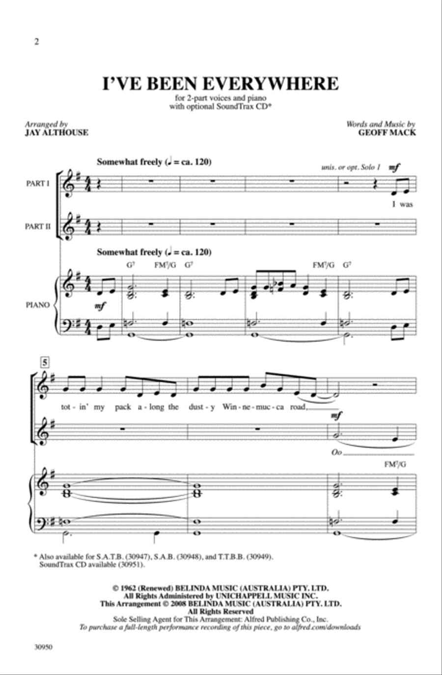 I've Been Everywhere 2-Part scores gallery preview page 2