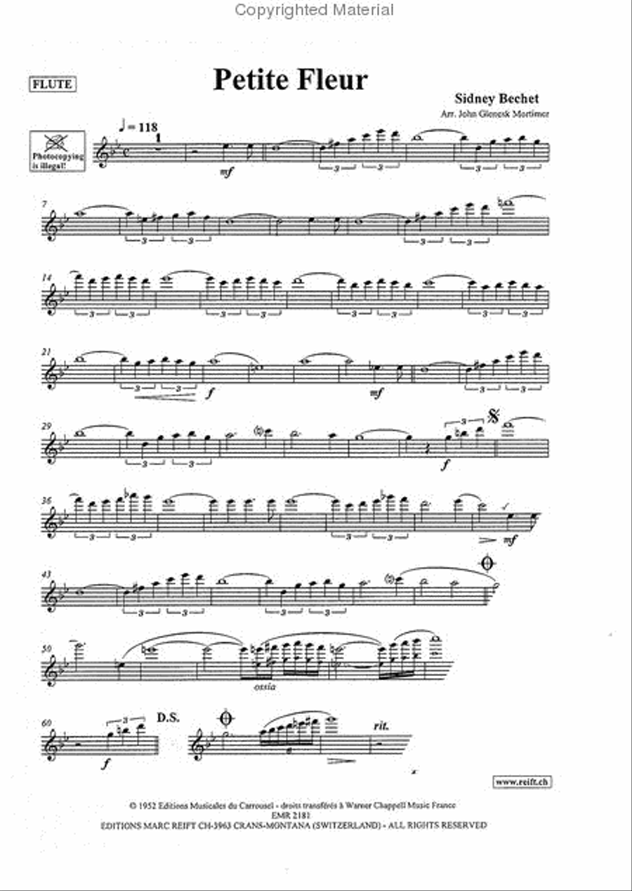 Petite Fleur Flute Solo scores gallery preview page 3