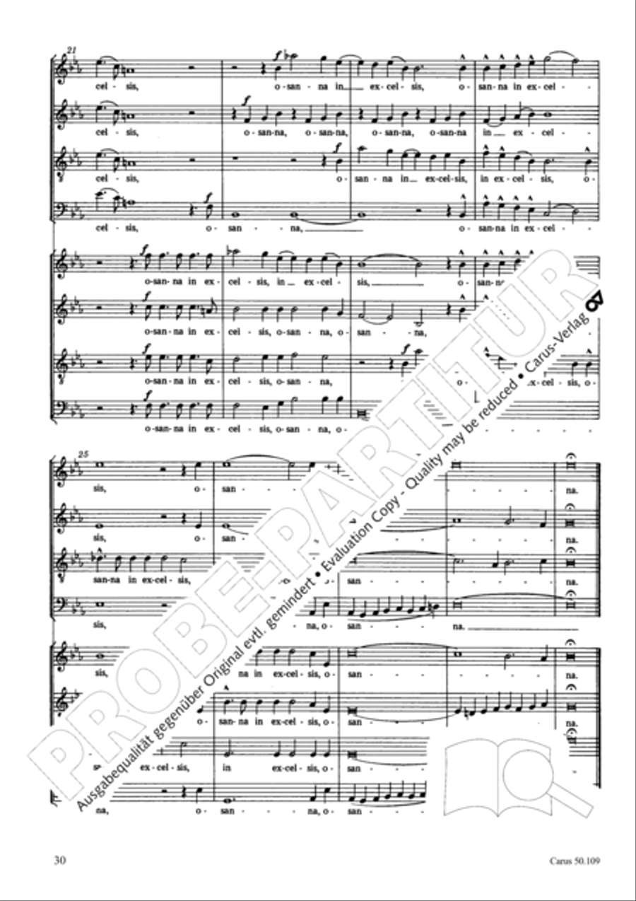 Mass in E flat major (Messe in Es) 4-Part scores gallery preview page 31