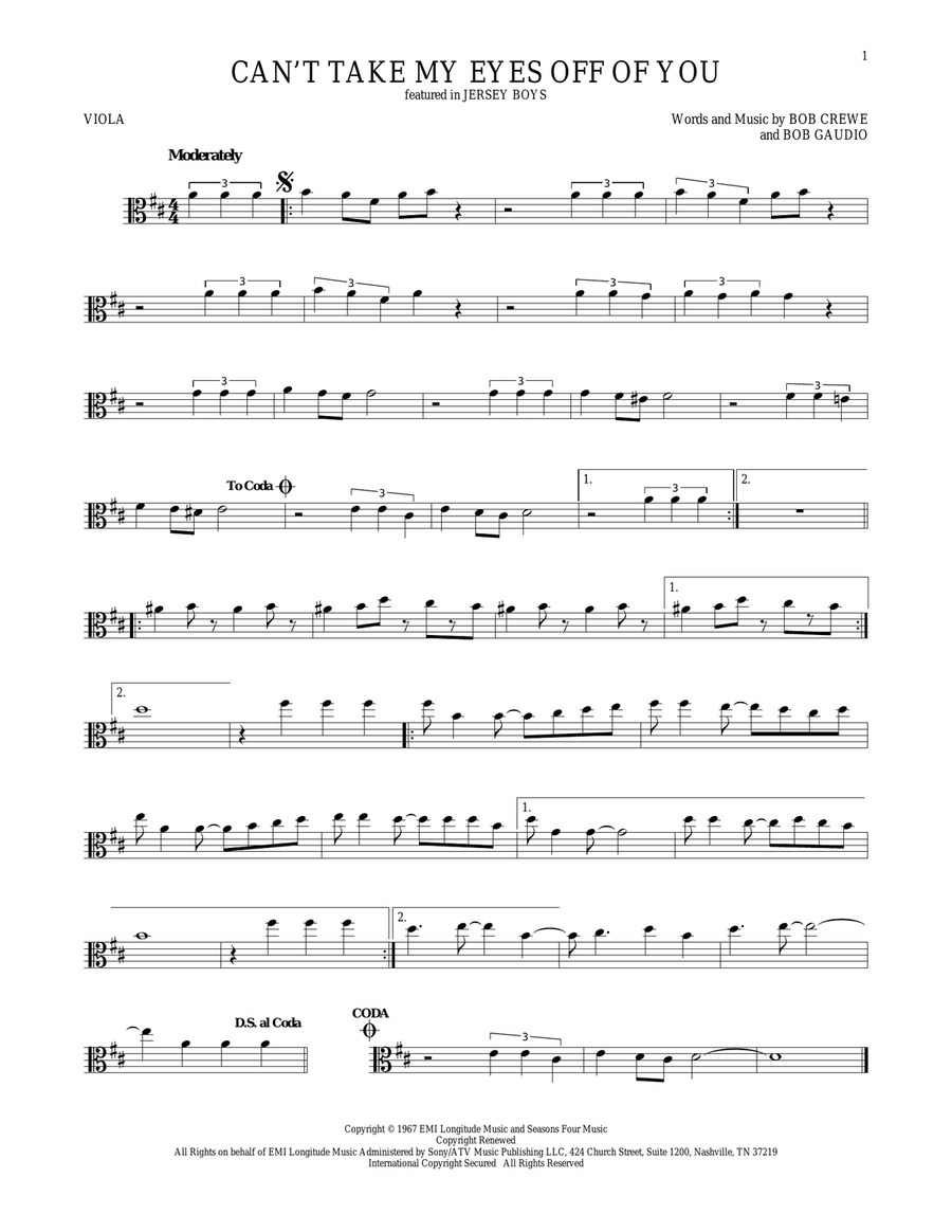 Can't Take My Eyes Off Of You (from Jersey Boys)