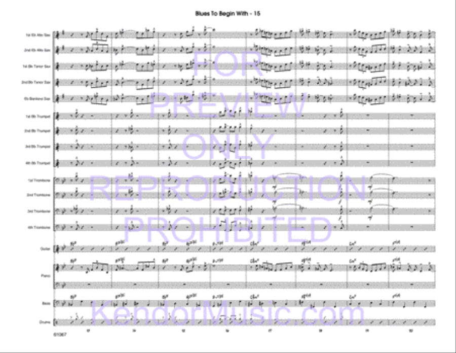 Blues To Begin With Jazz Ensemble scores gallery preview page 16