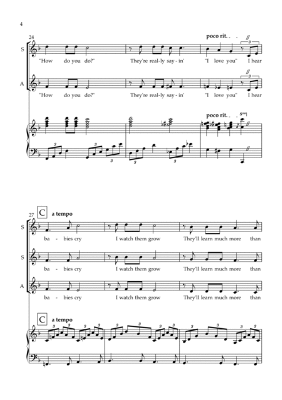 What A Wonderful World SSA scores gallery preview page 5