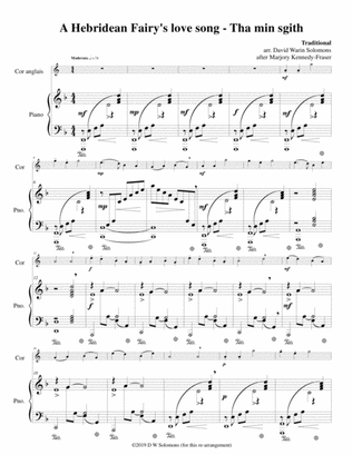 Hebridean fairy's love song (Tha Mi sgith) arranged for cor anglais and piano