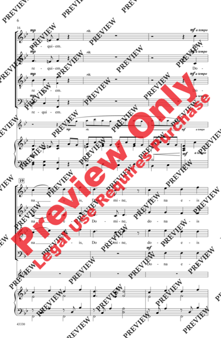 Pie Jesu Pie Jesu 4-Part scores gallery preview page 6