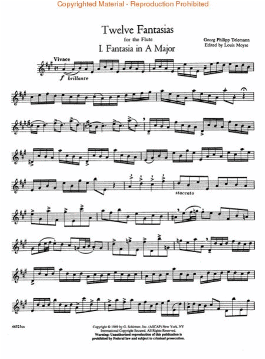 Twelve Fantasias Flute Solo scores gallery preview page 2
