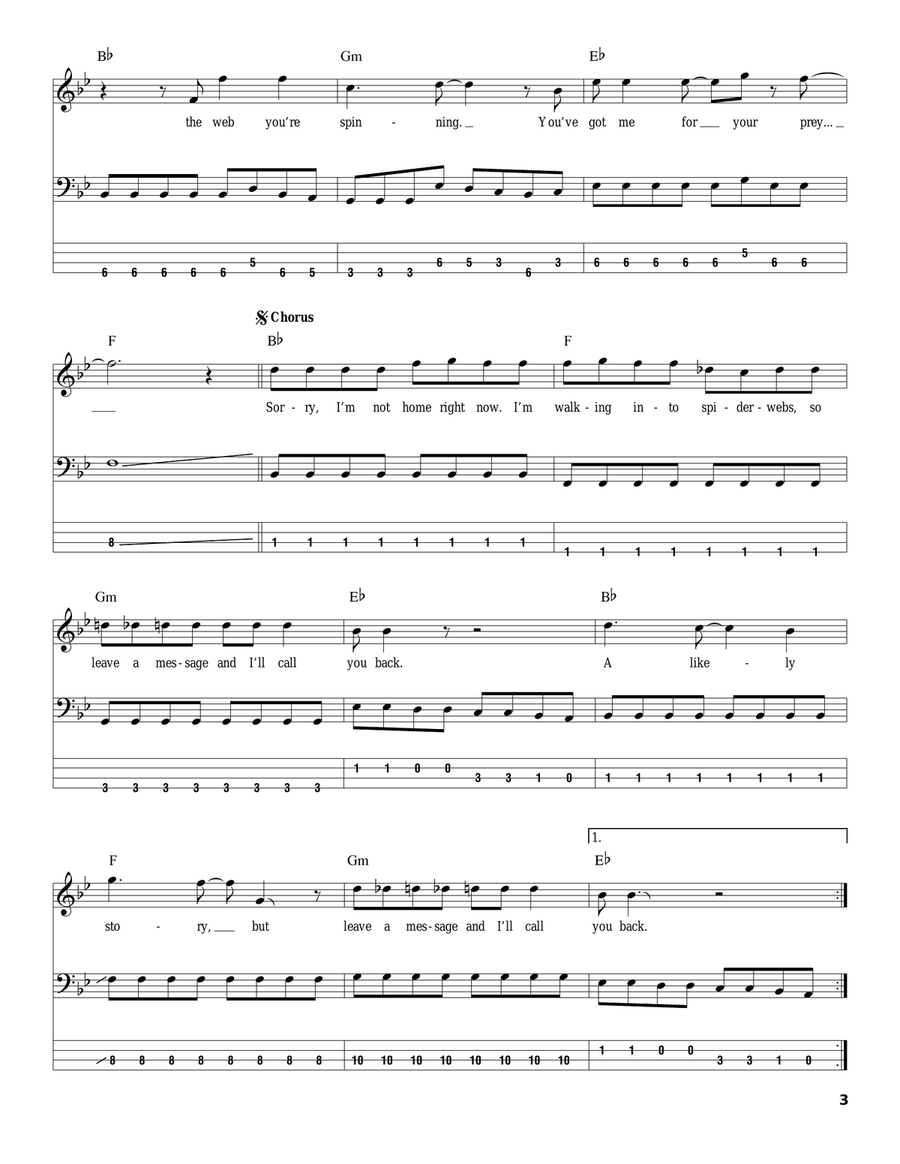 Spiderwebs Acoustic Guitar scores gallery preview page 3