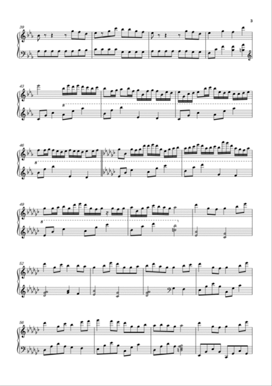 Tada Koe Hitotsu Piano Solo scores gallery preview page 3