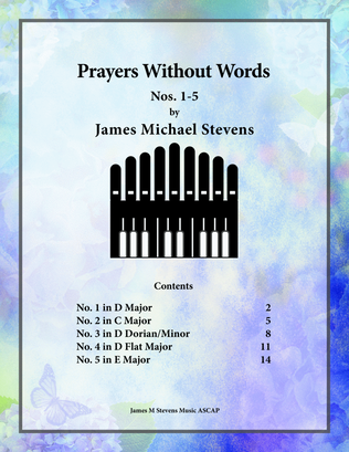 Book cover for Prayers Without Words, Nos. 1-5 - Organ Book