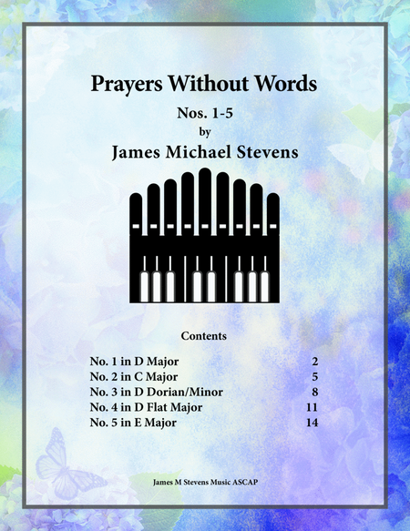 Prayers Without Words, Nos. 1-5 - Organ Book image number null