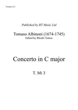 Book cover for Albinoni - Concerto in C major T.Mi 3. Solo trumpets piccolo trumpet sheet music