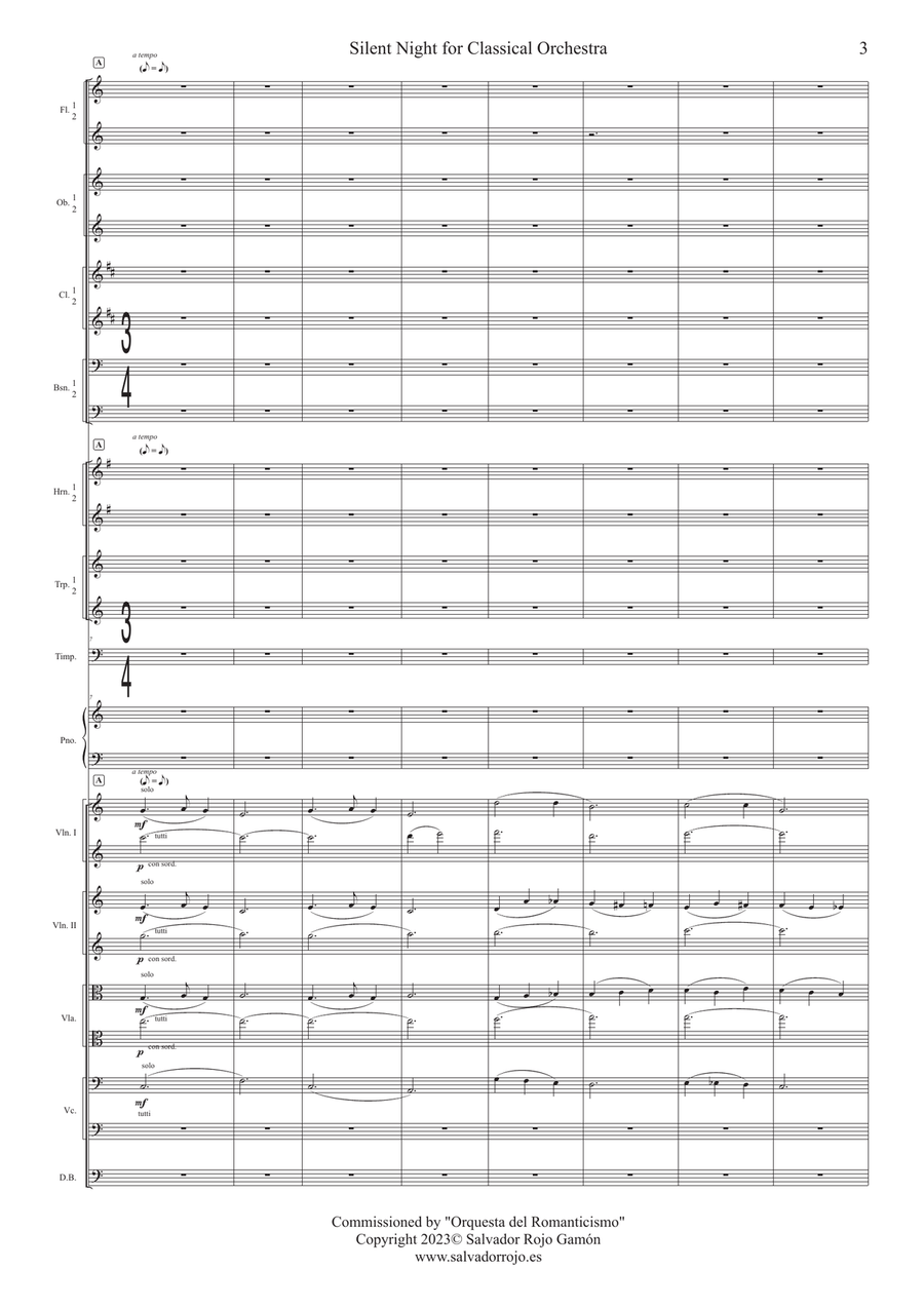 Silent Night for Classical Orchestra Chamber Orchestra scores gallery preview page 3
