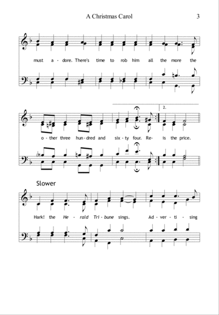 A Christmas Carol (Tom Lehrer) 4-Part scores gallery preview page 3