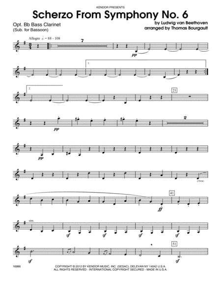 Scherzo From Symphony No. 6 - Bass Clarinet