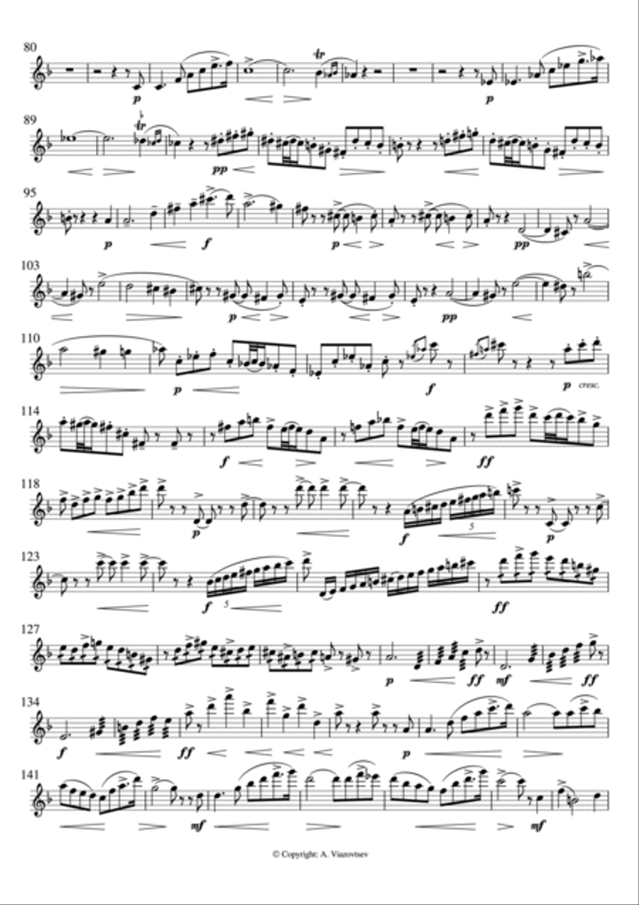 A. Arensky - Piano Trio No. 1, op. 32 Woodwind Duet scores gallery preview page 4