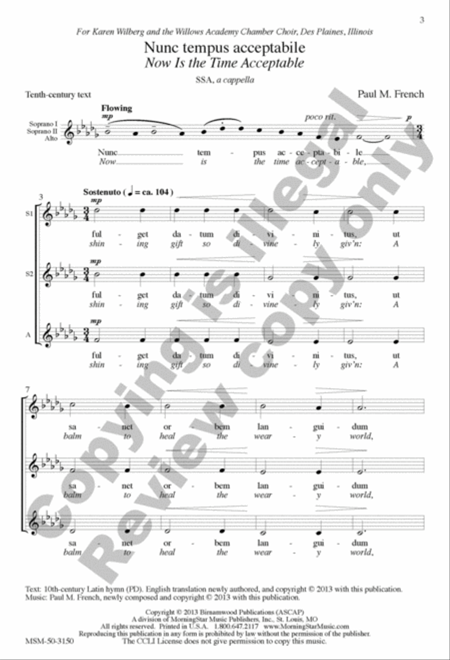 Nunc tempus acceptabile Now Is the Time Acceptable SSA scores gallery preview page 2