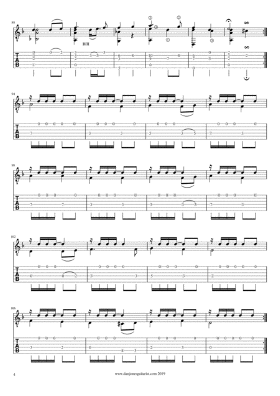 Three Preludes on Occitan Songs for Solo Guitar Classical Guitar scores gallery preview page 5