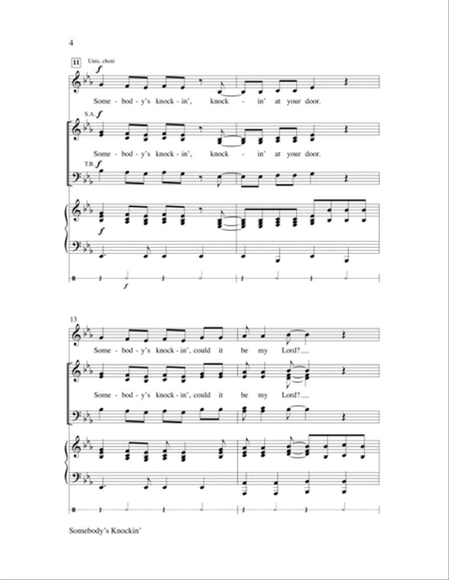 Somebody's Knockin' Children's Choir scores gallery preview page 4