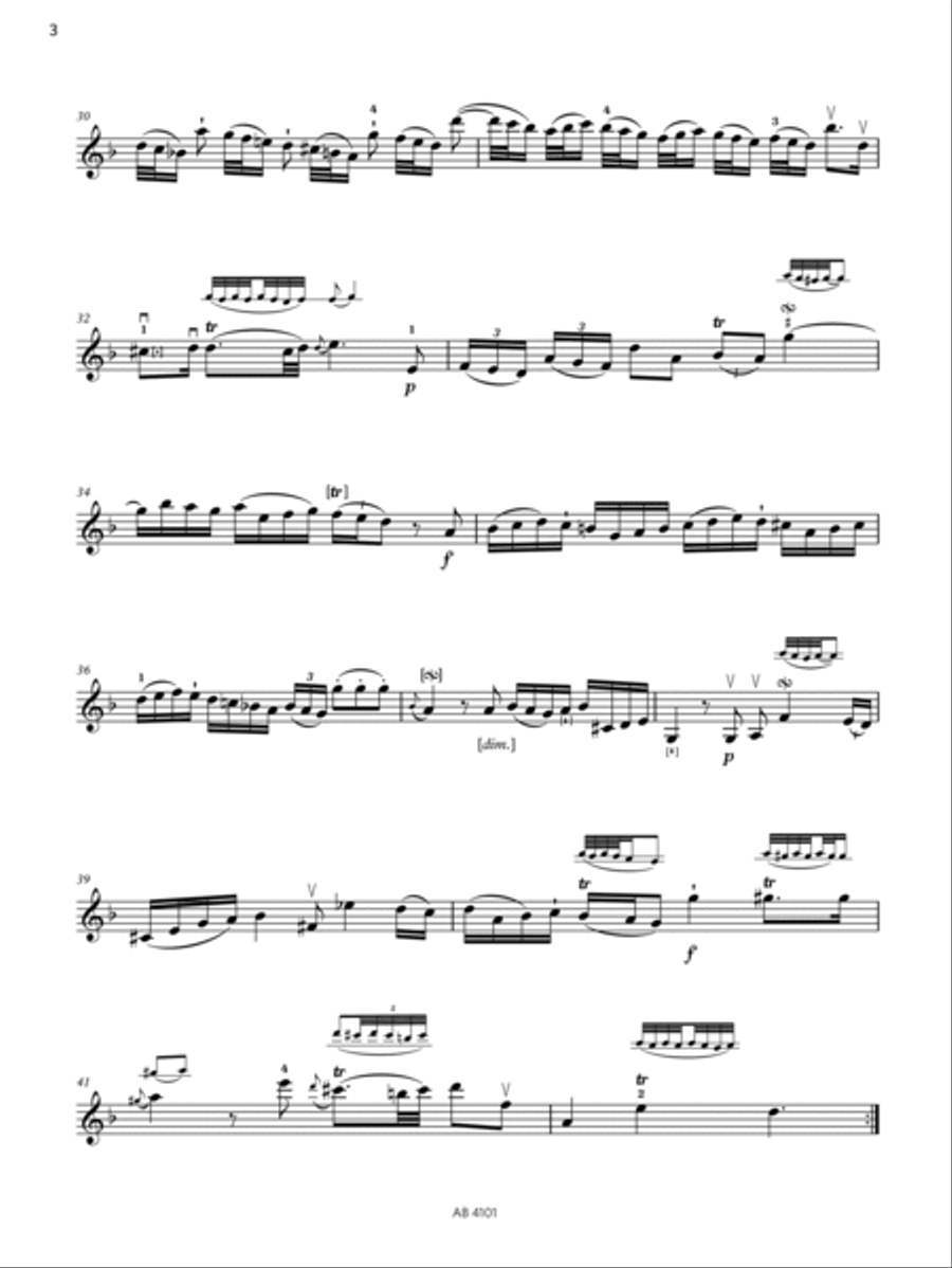 Allemande (Grade 7, A1, from the ABRSM Violin Syllabus from 2024) Violin Solo scores gallery preview page 3