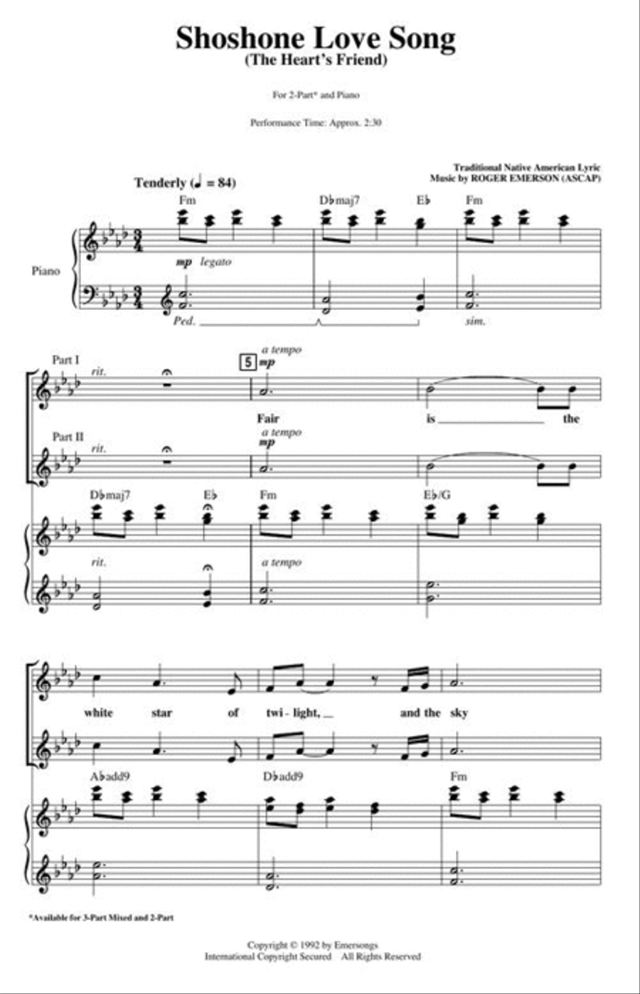 Shoshone Love Song Shoshone Love Song 2-Part scores gallery preview page 3