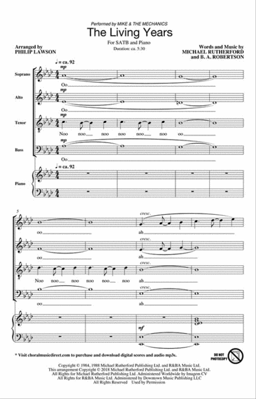 The Living Years 4-Part scores gallery preview page 2