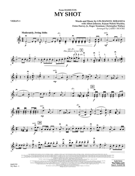 My Shot - Violin 1 by Larry Moore Violin - Digital Sheet Music