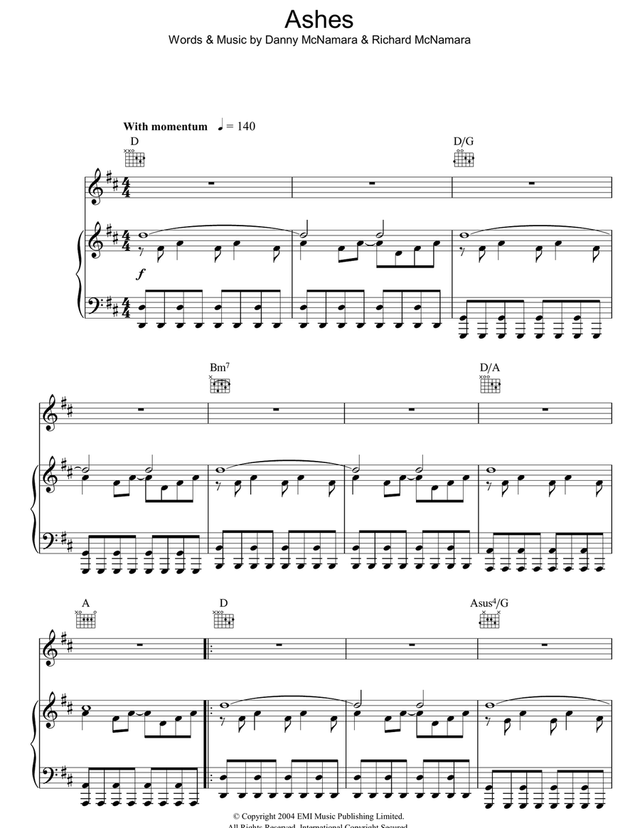 Ashes Acoustic Guitar scores gallery preview page 1