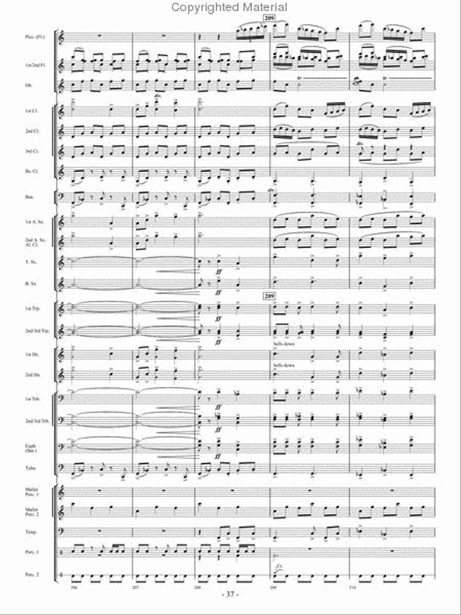 Beyond the Breaking Tides Concert Band scores gallery preview page 36