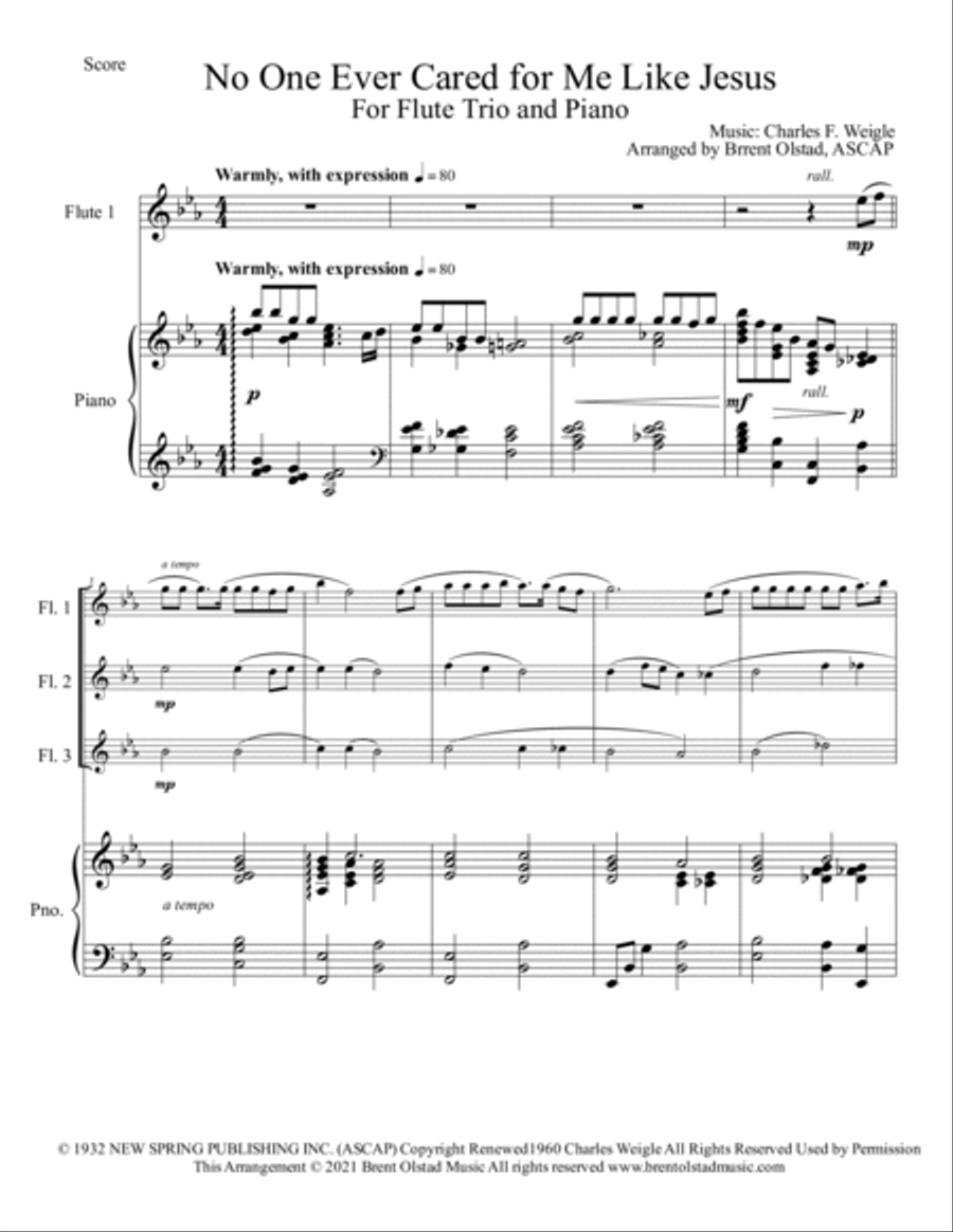 No One Ever Cared For Me Like Jesus Flute Solo scores gallery preview page 2