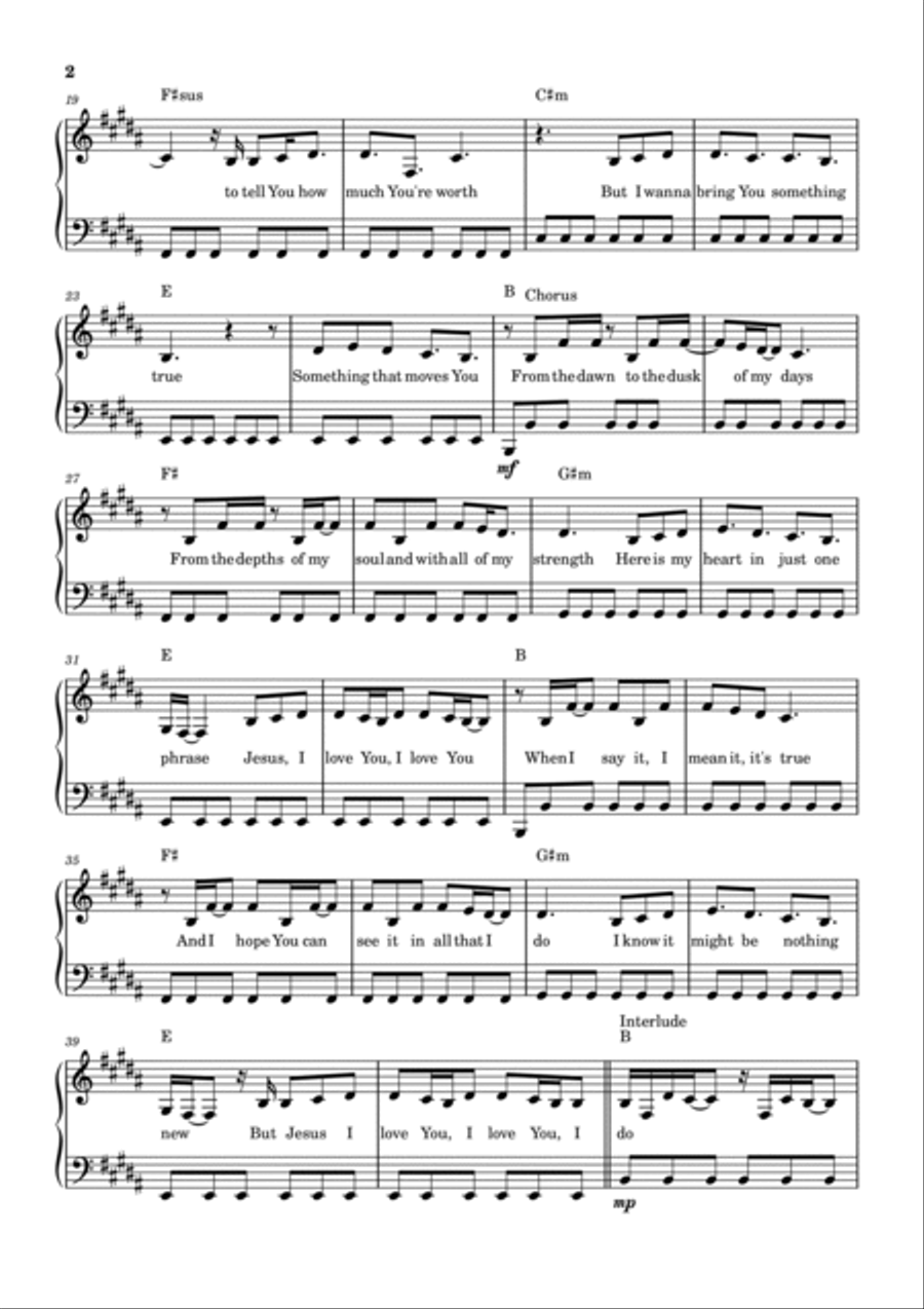 Nothing New Piano Solo scores gallery preview page 2