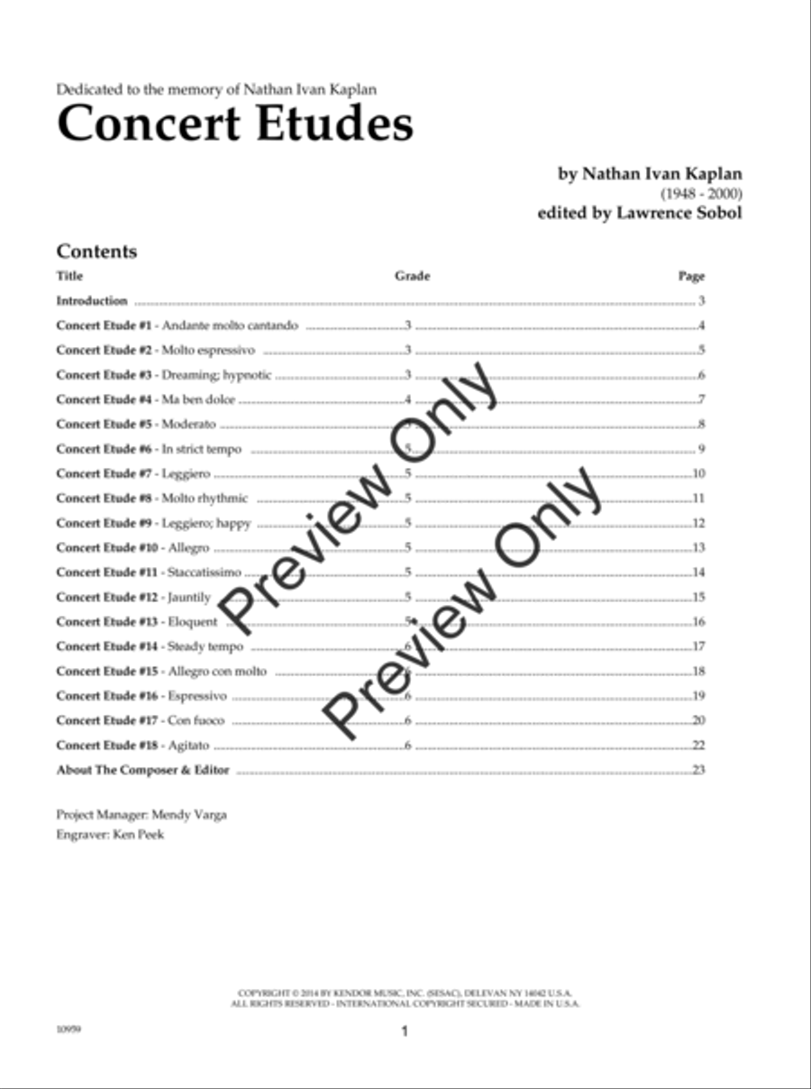 Concert Etudes B-Flat Clarinet scores gallery preview page 2