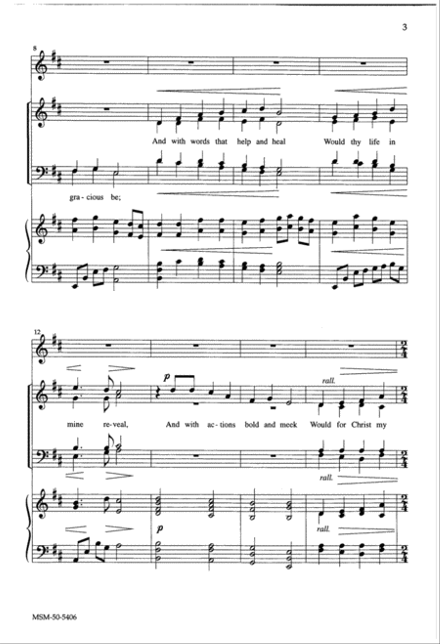 Gracious Spirit, Dwell With Me 4-Part scores gallery preview page 3