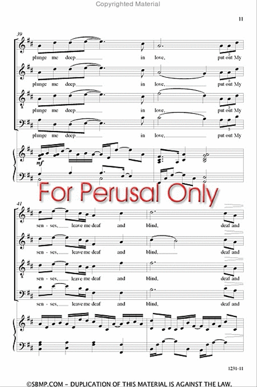 I Am Not Yours - SATB Octavo 4-Part scores gallery preview page 10
