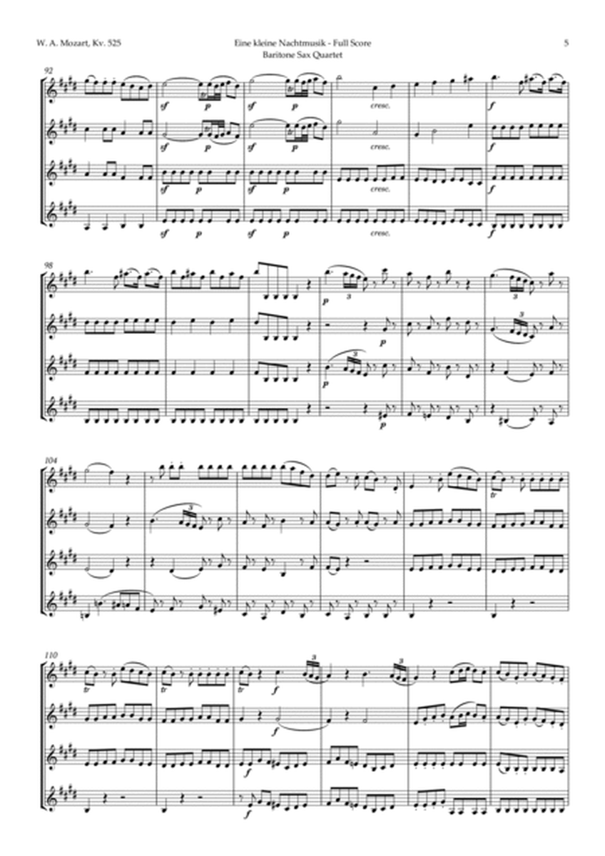 Eine kleine Nachtmusik by Mozart for Baritone Sax Quartet image number null