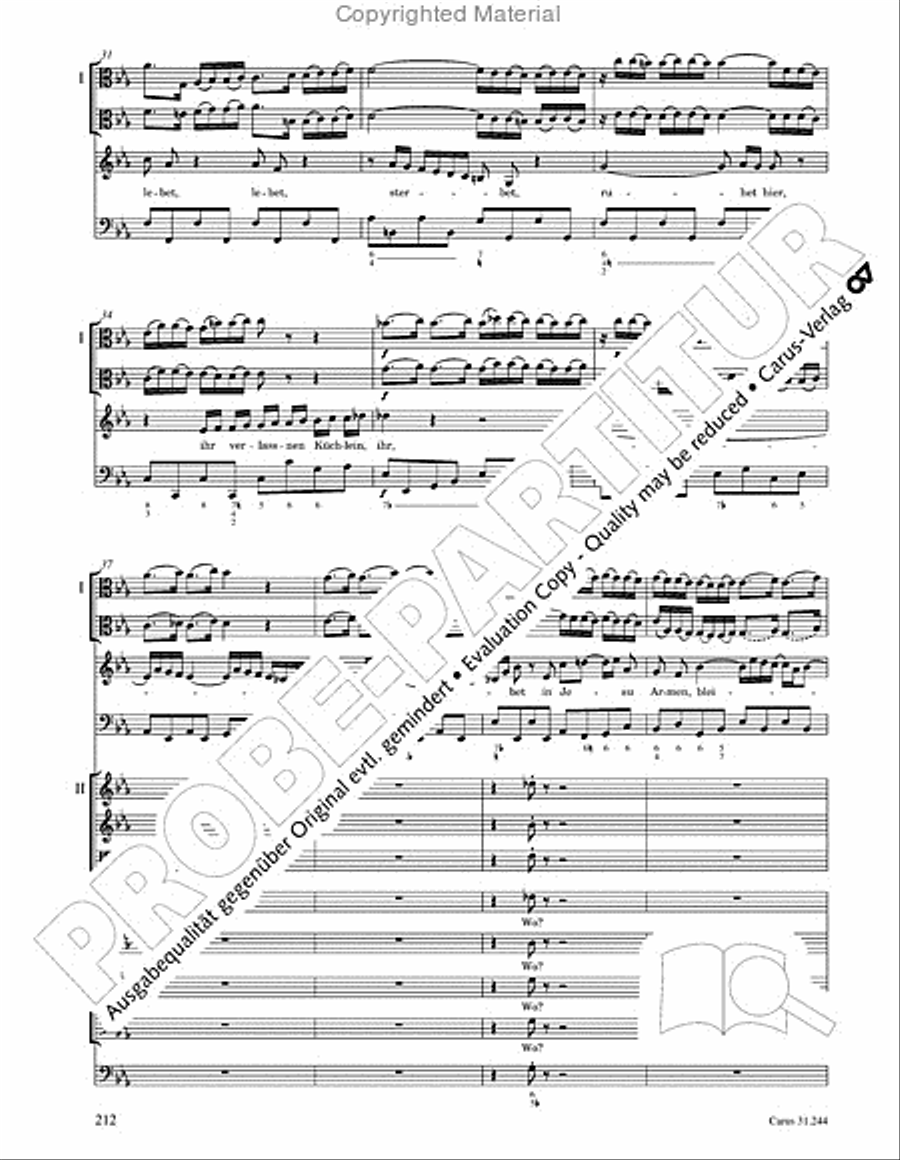 St. Matthew Passion (Matthaus-Passion) 4-Part scores gallery preview page 214