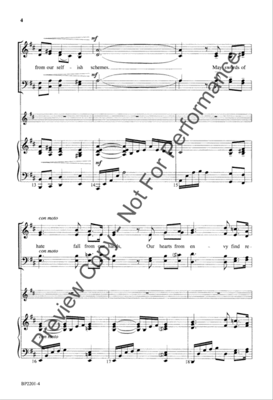 O Day of Peace That Dimly Shines 4-Part scores gallery preview page 5