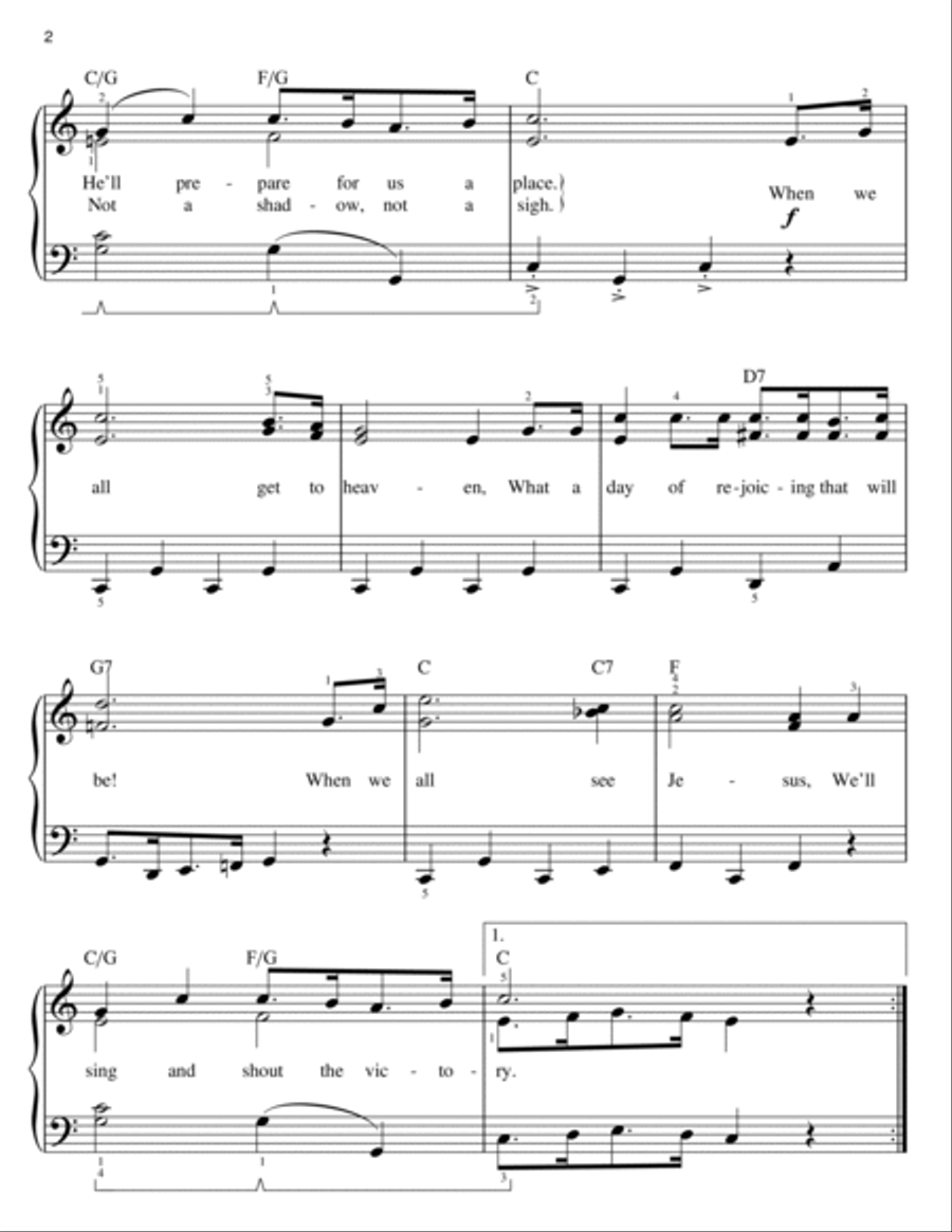 When We All Get To Heaven (arr. Phillip Keveren) Easy Piano scores gallery preview page 2
