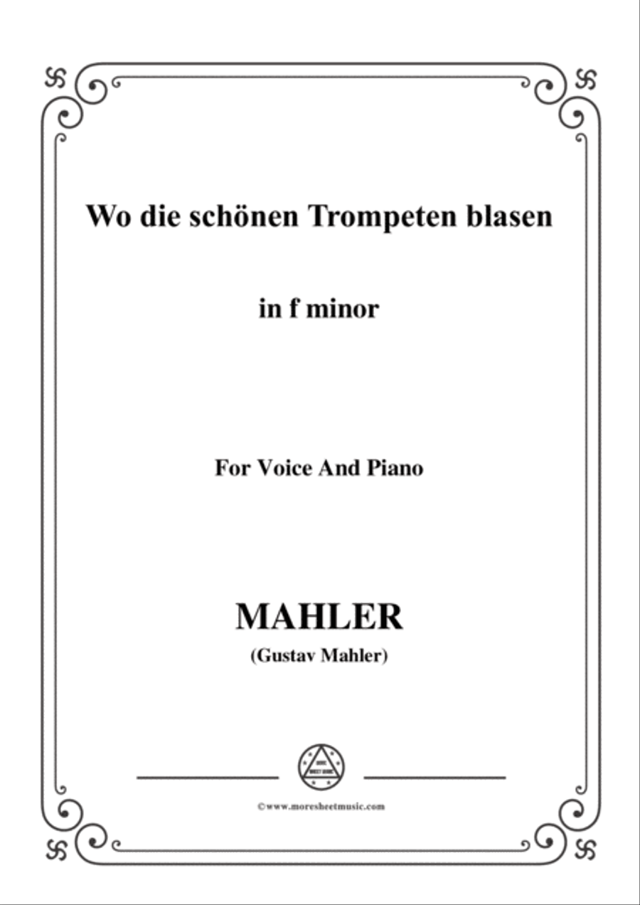 Mahler-Wo die schönen Trompeten blasen in f minor,for Voice and Piano Voice Solo scores gallery preview page 1