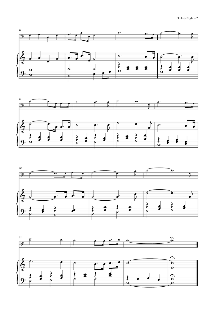 O Holy Night Piano scores gallery preview page 3