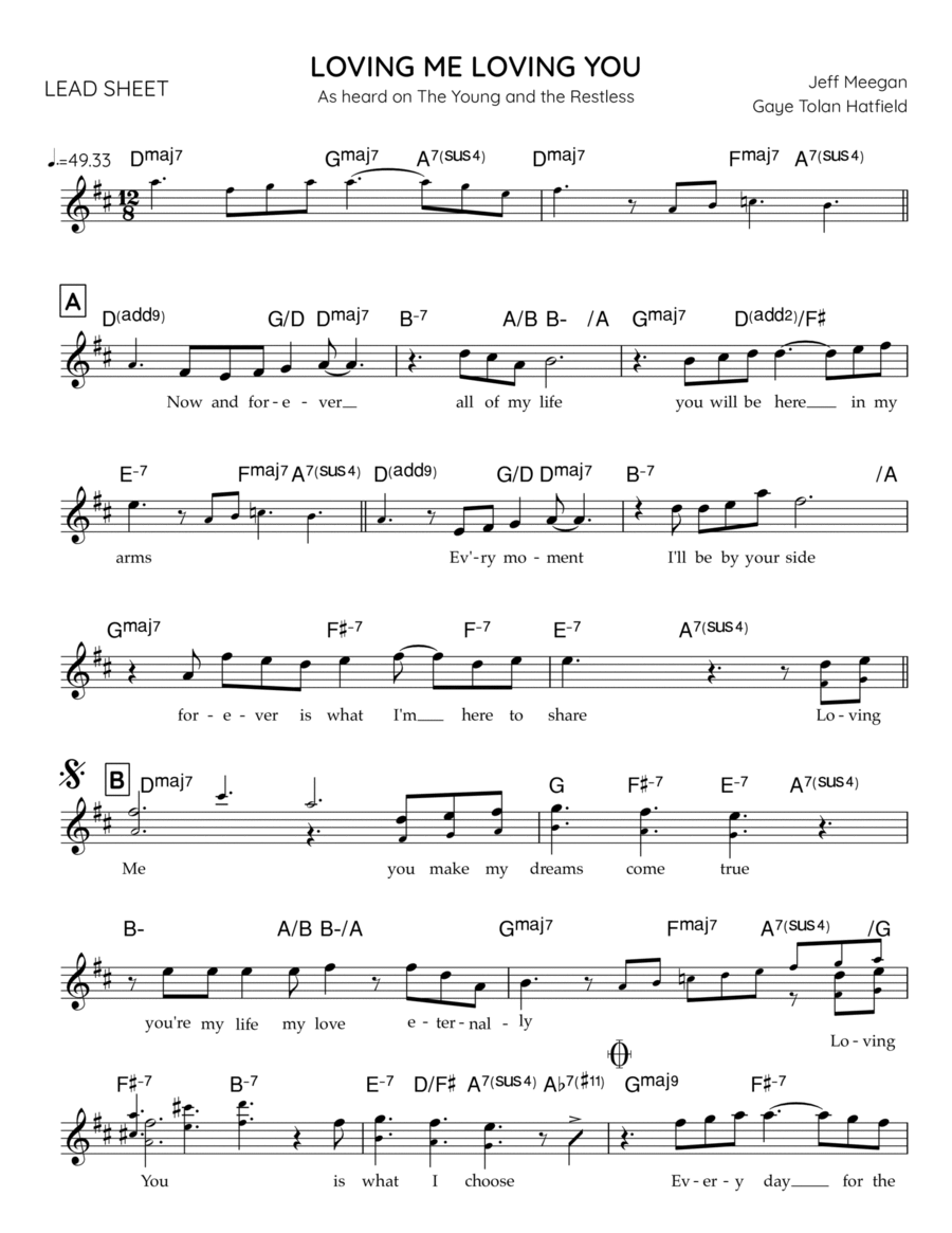 Loving Me Loving You (As heard on The Young and the Restless) Piano scores gallery preview page 1