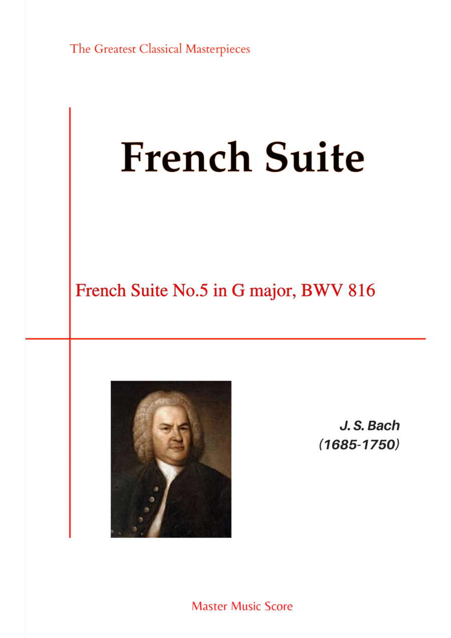 Bach-French Suite No.5 in G major, BWV 816(Piano) Piano Solo scores gallery preview page 1