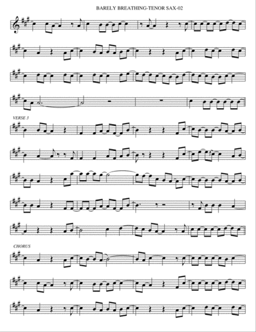 Barely Breathing Barely Breathing Tenor Saxophone scores gallery preview page 2