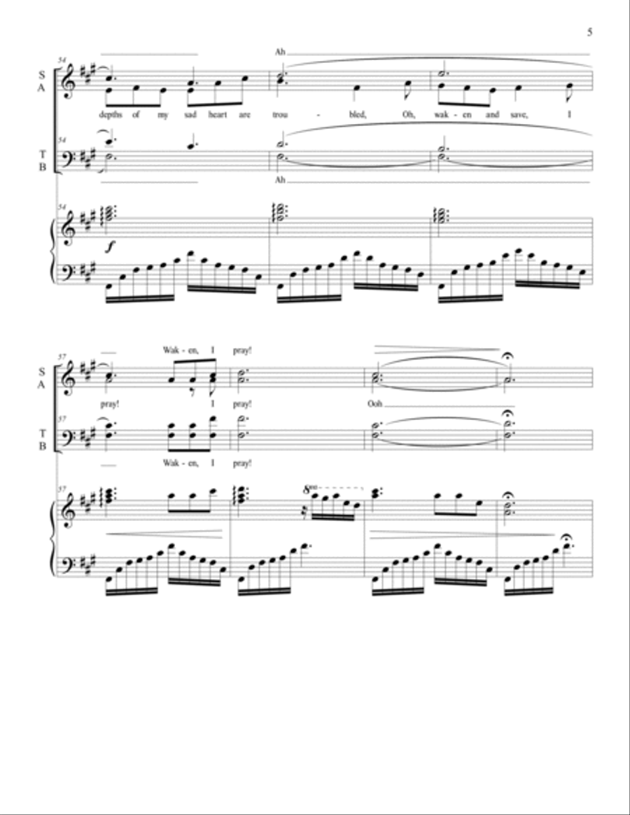 Master, the Tempest is Raging (SATB) 4-Part scores gallery preview page 6
