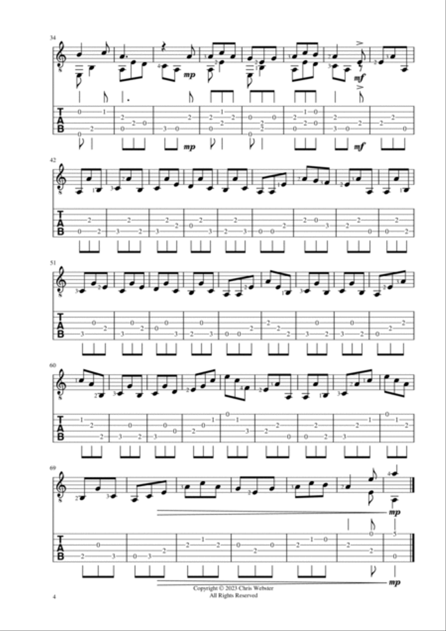 Six More Folk Songs for Easy Guitar Acoustic Guitar scores gallery preview page 4