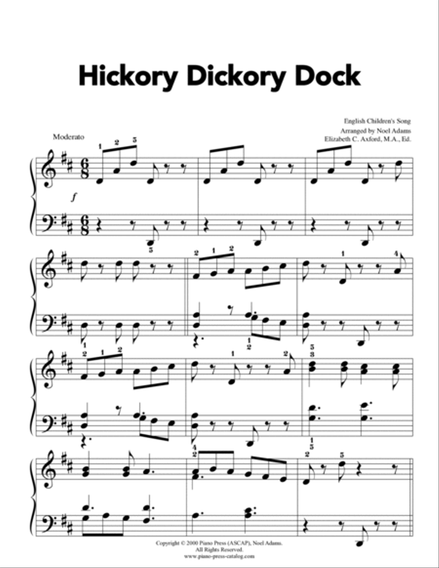Hickory Dickory Dock Piano Method scores gallery preview page 2