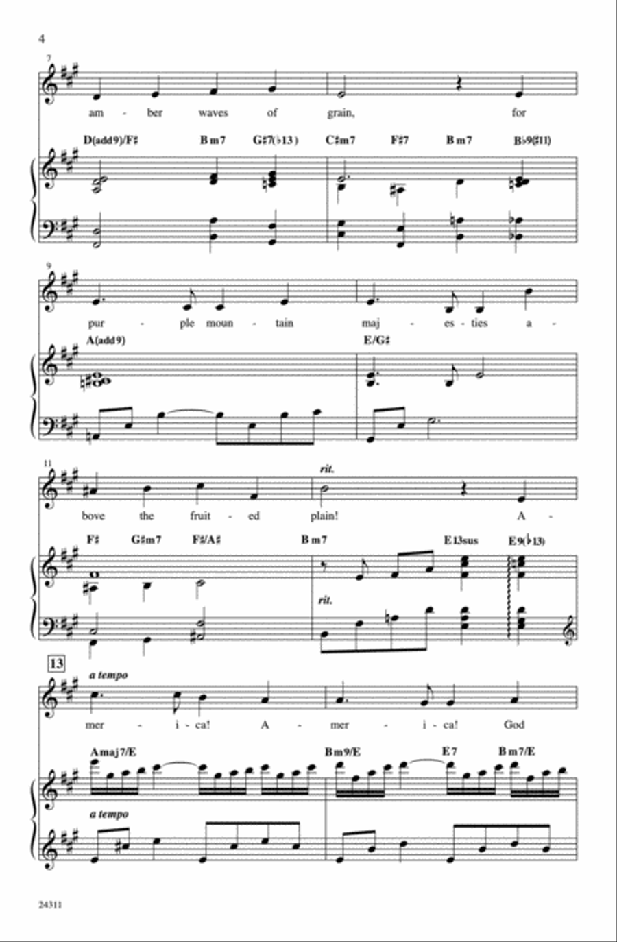 America, the Beautiful 4-Part scores gallery preview page 3
