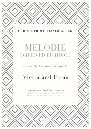 Melodie from Orfeo ed Euridice - Violin and Piano (Full Score)