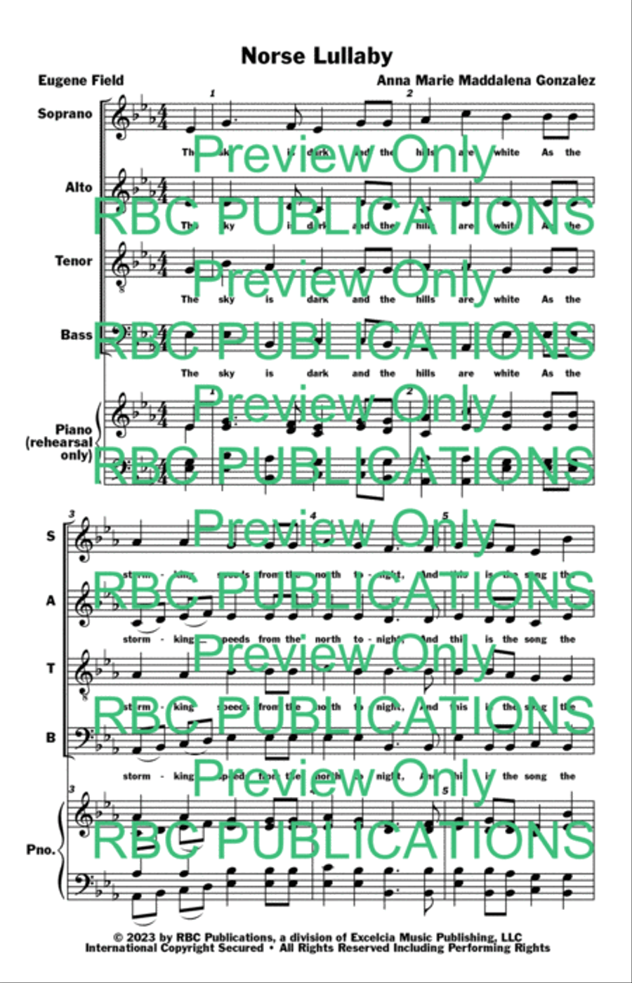 Norse Lullaby 4-Part scores gallery preview page 4