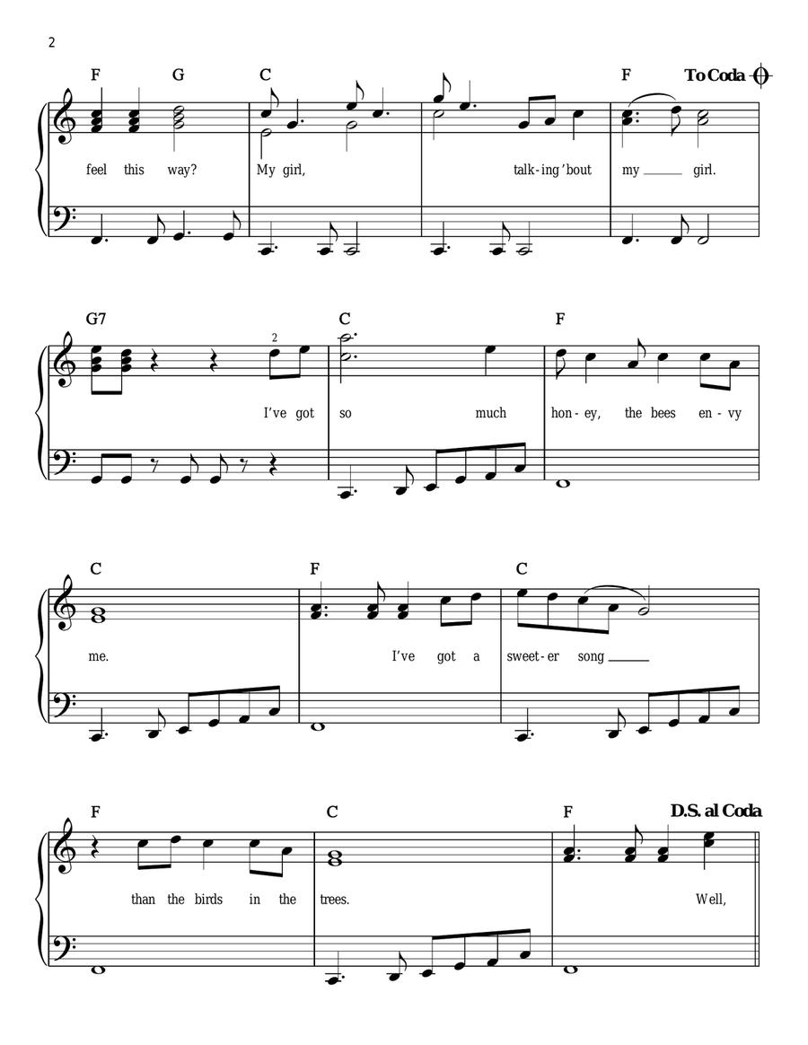 My Girl Easy Piano scores gallery preview page 2