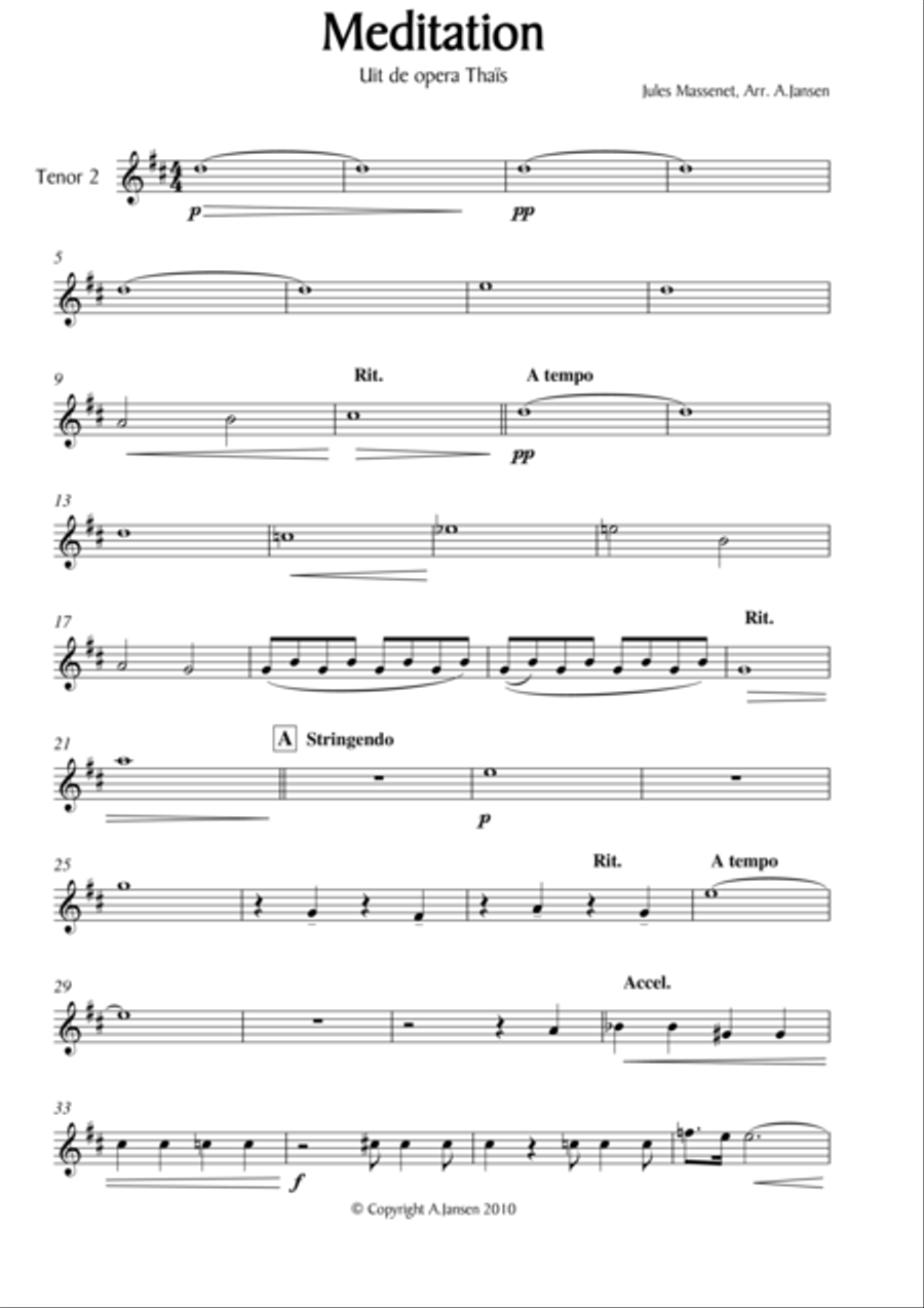 Meditation de Thais, parts Small Ensemble scores gallery preview page 1